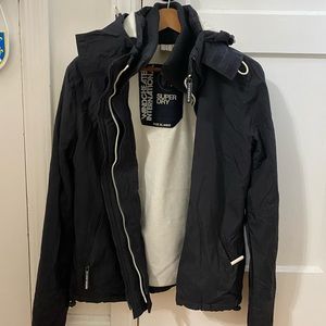super dry black winter jacket